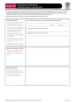 QLD Form 15 form