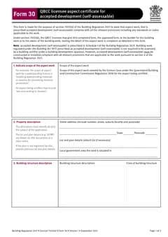 QLD Form 30 form