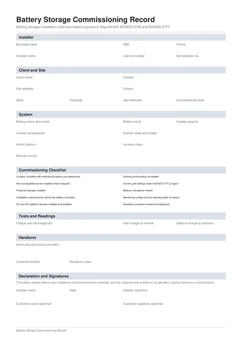 Battery Commissioning PDF preview