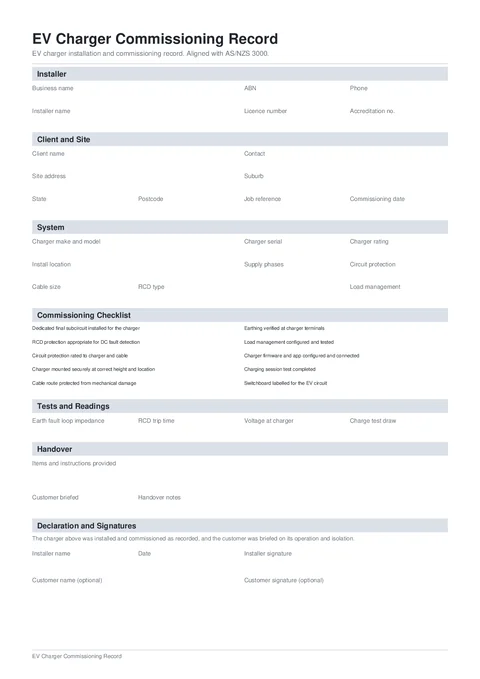 EV Charger Commissioning PDF preview