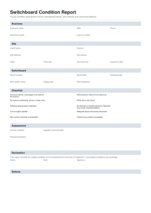 Switchboard Report PDF preview