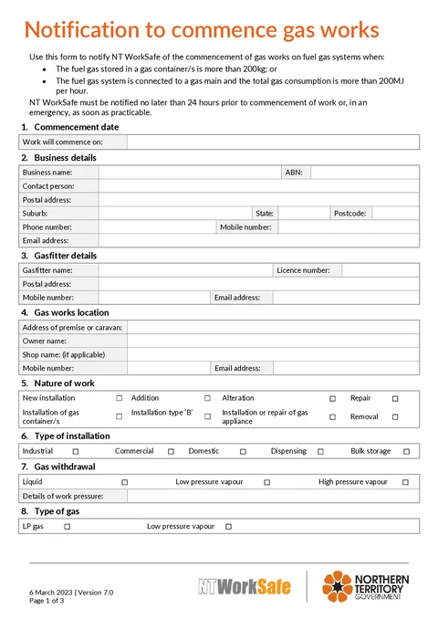 NT Gas Works Notification PDF preview