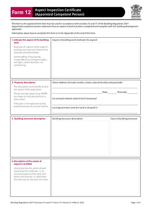 QLD Form 12 PDF preview