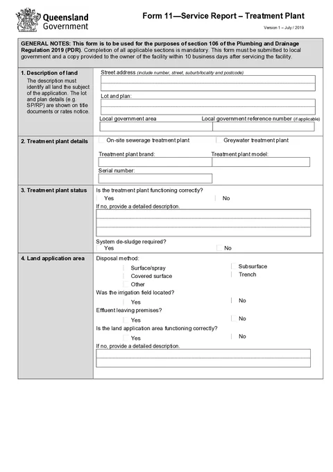 QLD Form 11 PDF preview