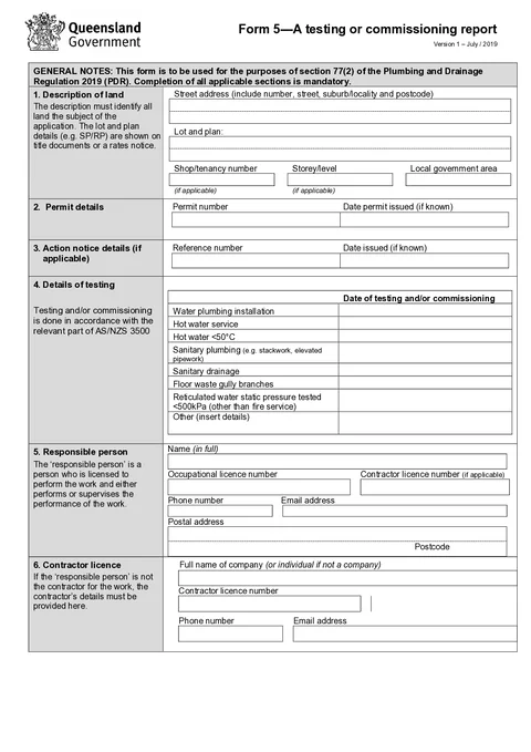 QLD Form 5 PDF preview