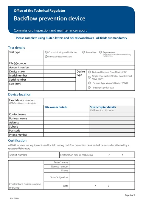 SA Backflow Report PDF preview