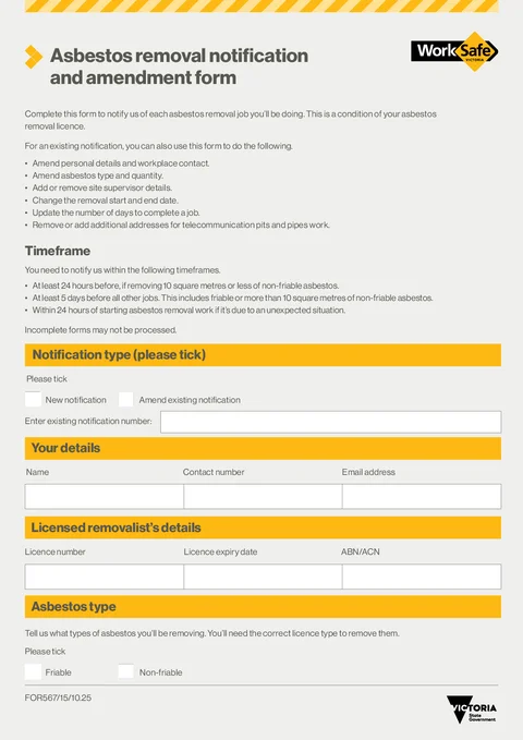 VIC Asbestos Removal Notification PDF preview