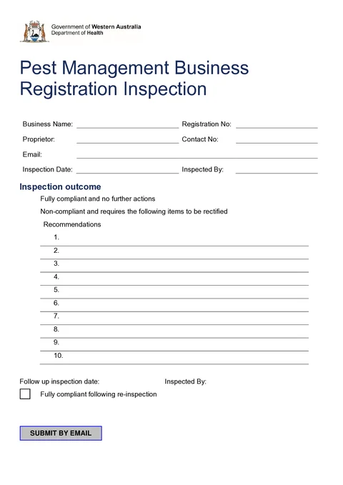 WA Pest Business Inspection PDF preview