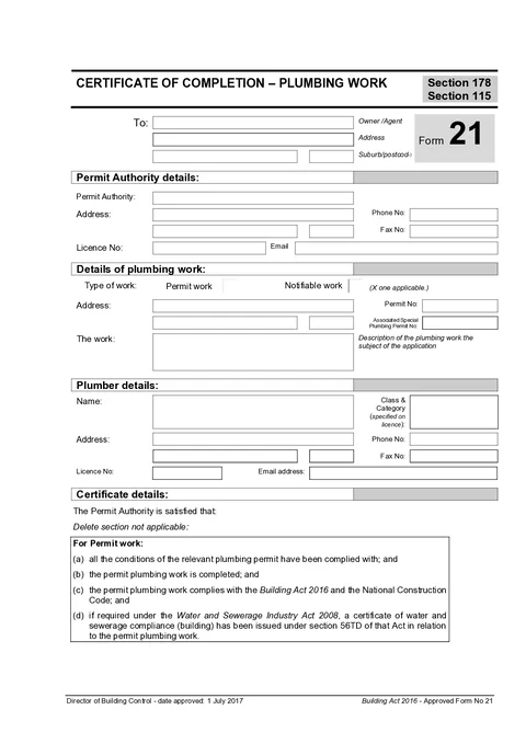 TAS Form 21 form preview
